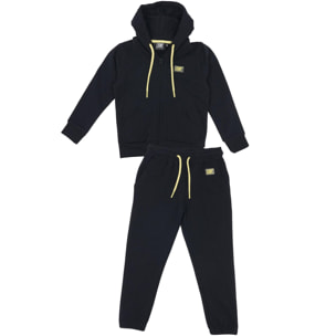 Tuta da bambina con cappuccio e full zip Basic