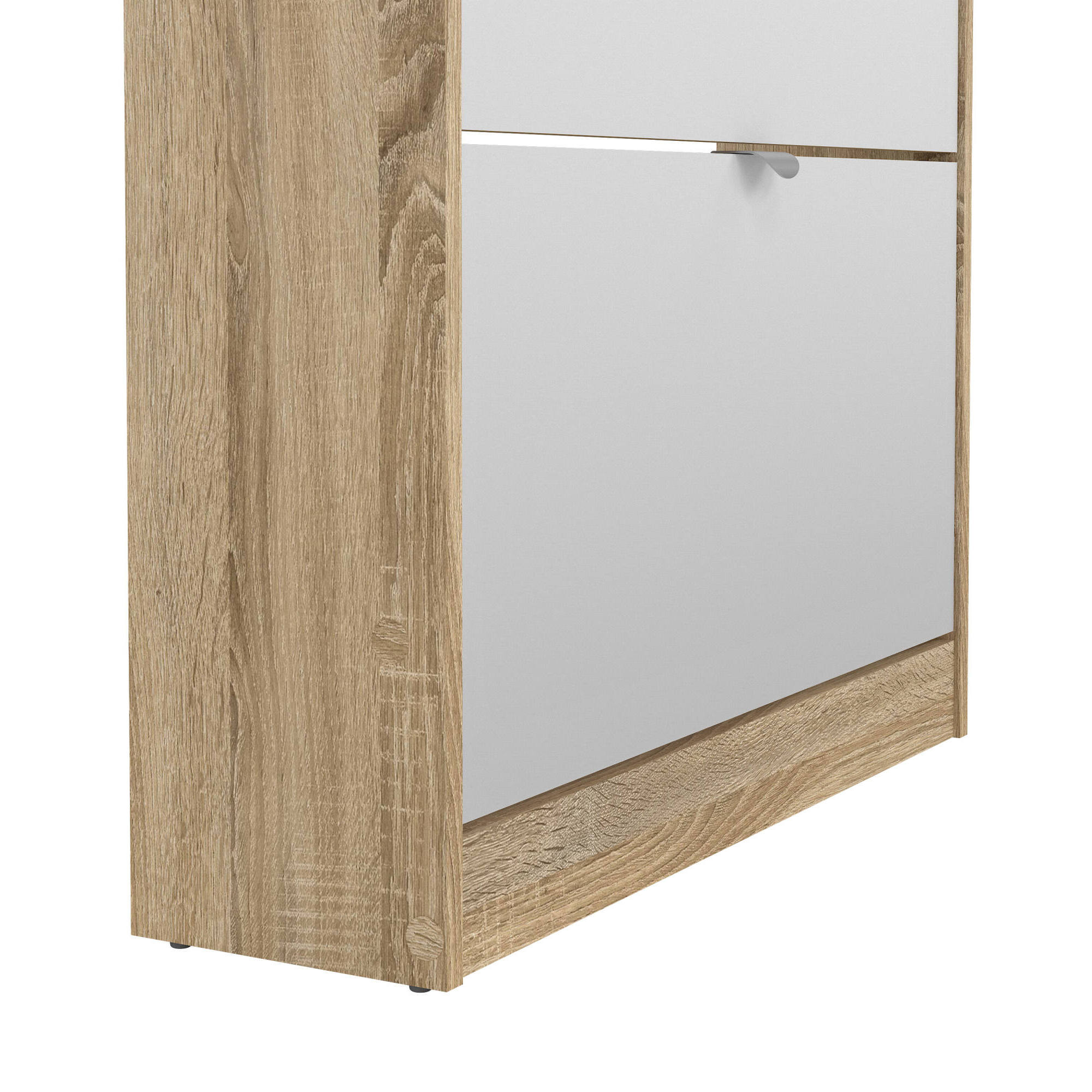 Scarpiera Angiolo, Mobile portascarpe, Armadio da ingresso multiuso, Mobiletto per calzature, 71x20 h182 cm, Quercia