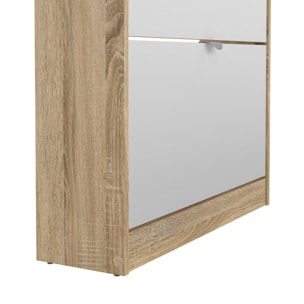 Scarpiera Angiolo, Mobile portascarpe, Armadio da ingresso multiuso, Mobiletto per calzature, 71x20 h182 cm, Quercia
