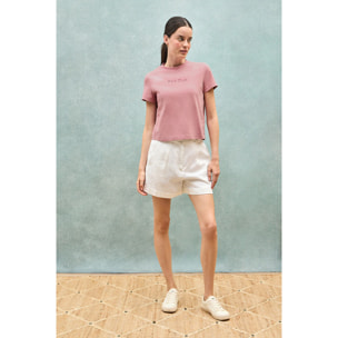 Maglietta Tori rosa cipria con logo Minimal Combo Polo Club