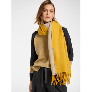 Elena Mirò - Sciarpa con logo embossed - Giallo