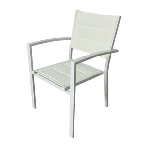 Set 2 Sillas de exterior – Aluminio y textilene blanco