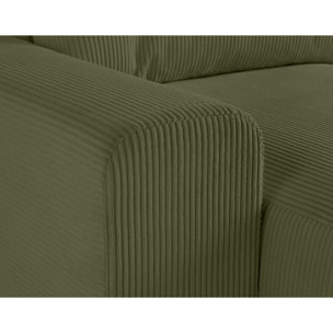 Garance - canapé modulable d'angle droit - 8 places - en velours côtelé - Vert