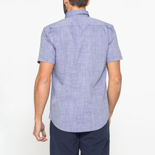 CAMICIA IN COTONE FIAMMATO EFFETTO LINO
