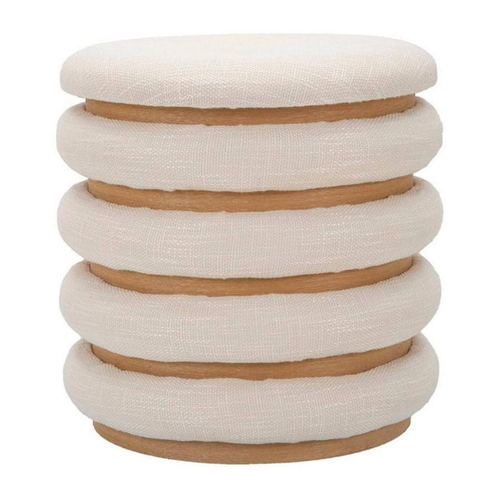 Pouf Banskil, Poltrona multiuso, Poltroncina sacco, Pouf poggiapiedi, 40x40 h42 cm, Bianco