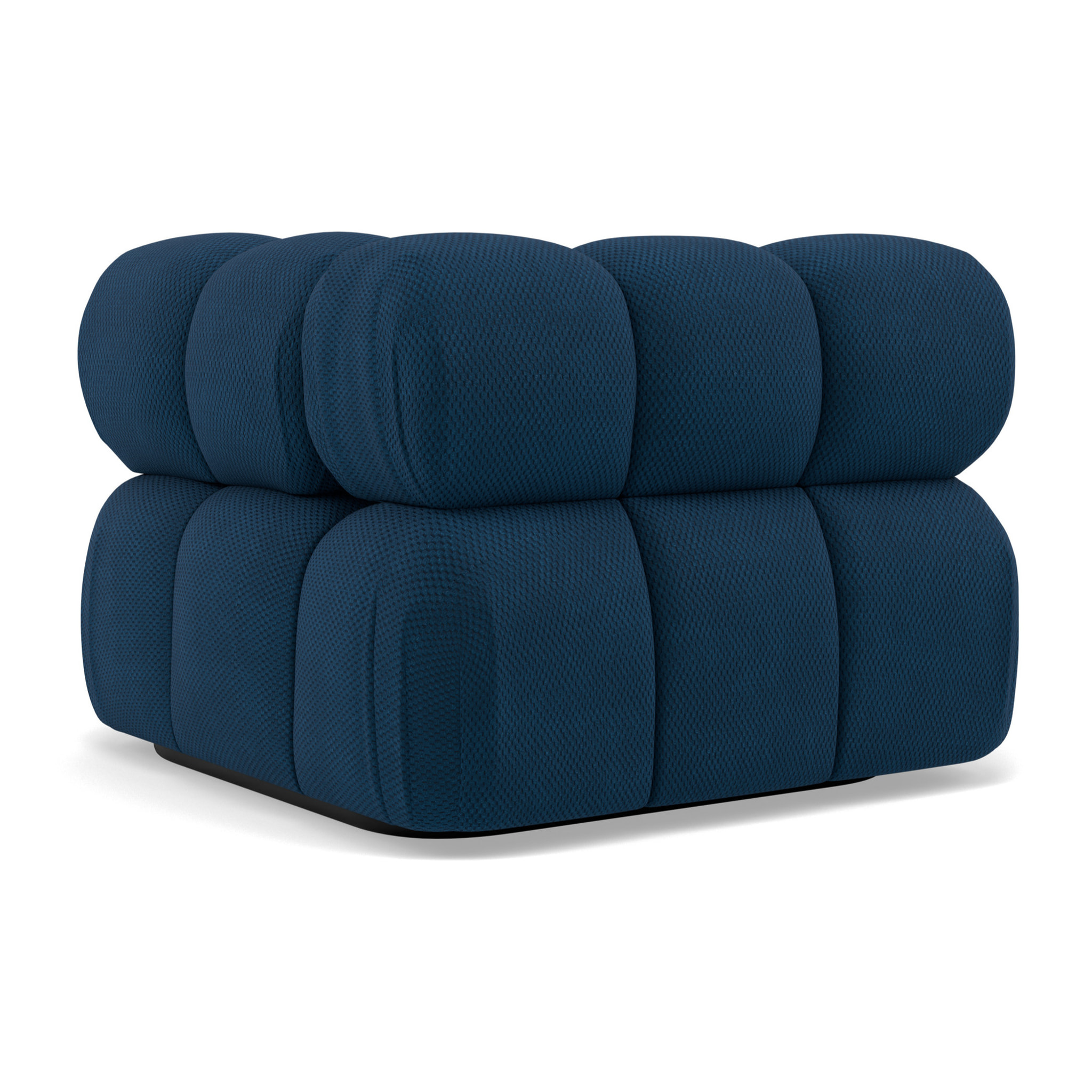 Ruby - module d'assise d'angle droit en velours texturé - Bleu