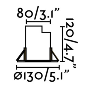 GEISER 80 GU10 Plafonnier encastrable orientable gris