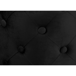 Pouf Poggiapiedi Rotondo Seduta In Velluto Velvet Parigi Nero