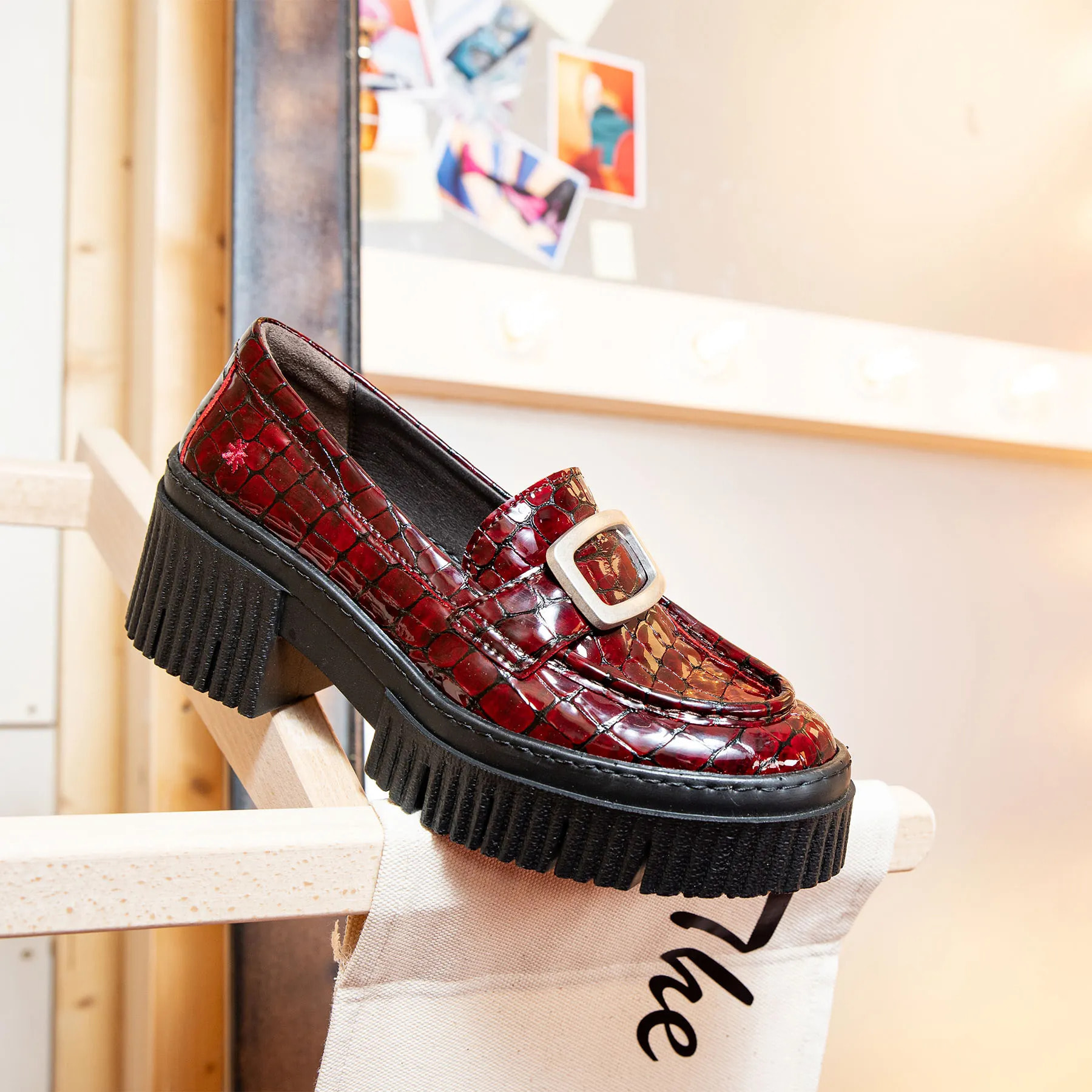 Zapatos con tacón 1372 NAPPA SHINNY BURDEOS/YORK color Burdeos