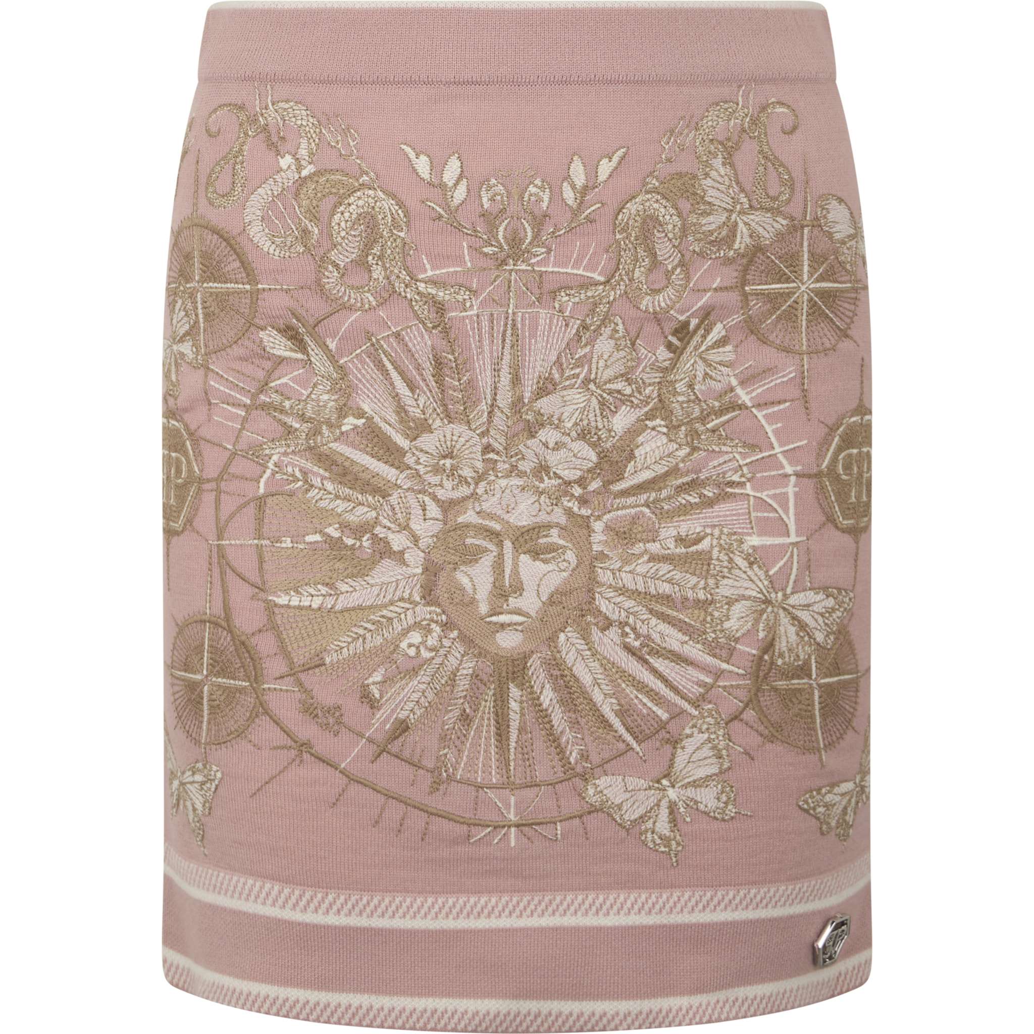 PHILIPP PLEIN Knitted Mini Skirt Butterfly Tattoo