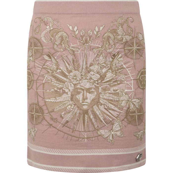 PHILIPP PLEIN Knitted Mini Skirt Butterfly Tattoo