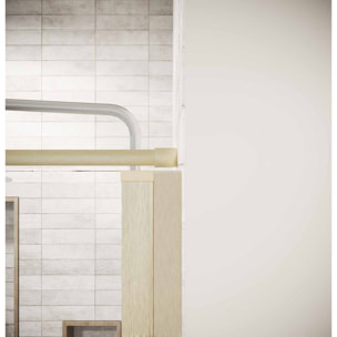 Porte de Douche Pivotante 70x195cm et Retour 80cm - Verre 8mm Anticalcaire - Profil Or Brosse