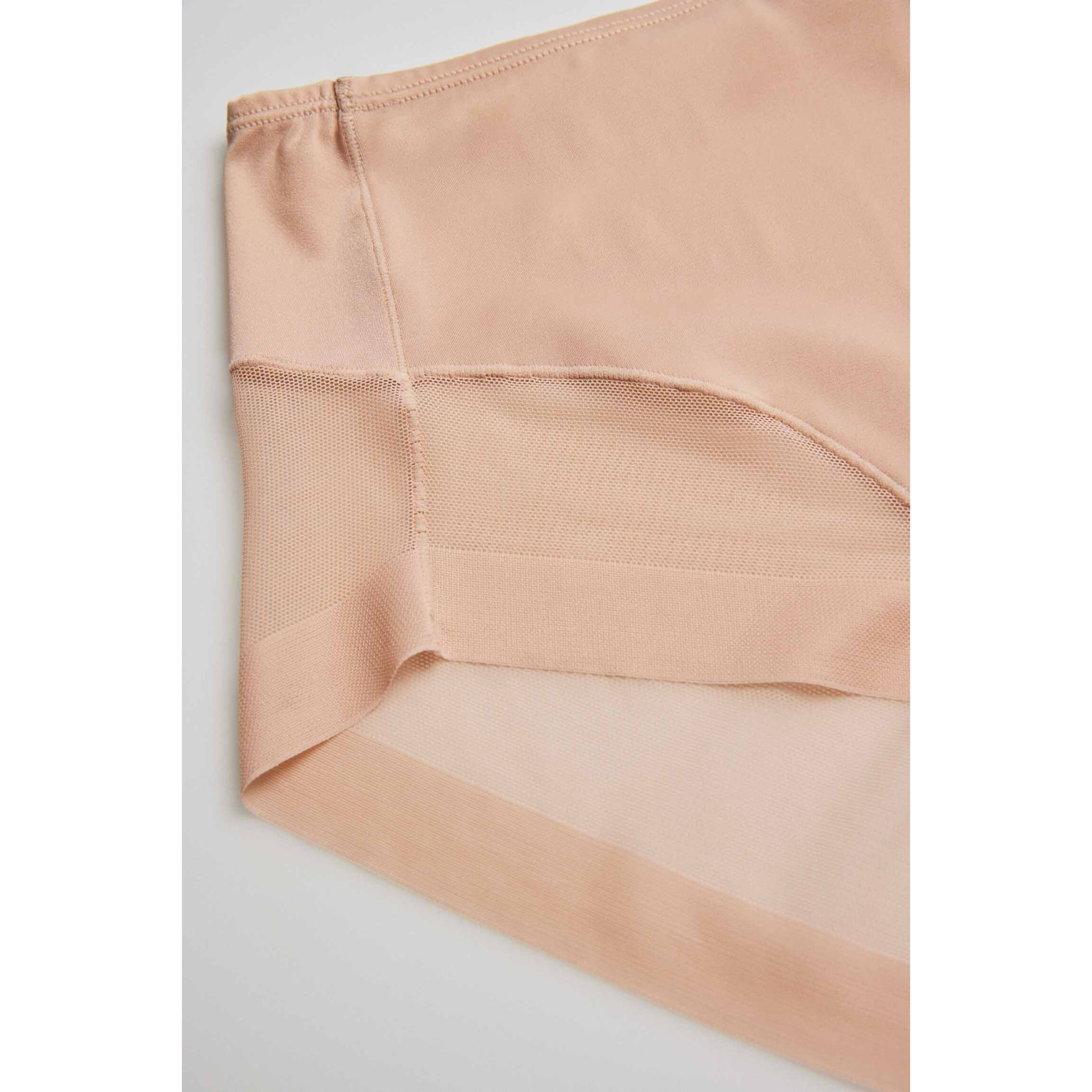 Slip a vita alta in tulle beige