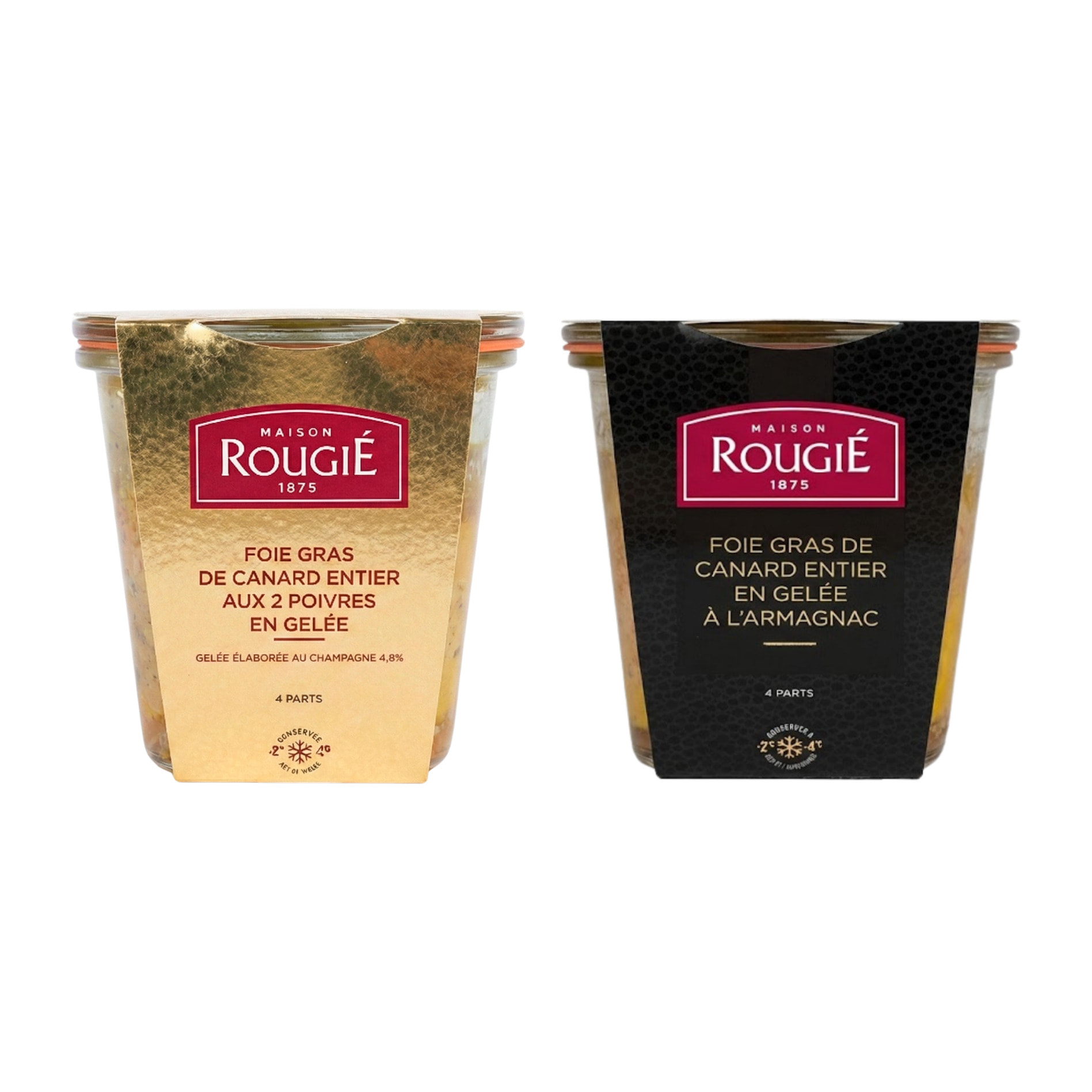 Le duo de Foie Gras de canard entier Armagnac et Champagne - 2x180g