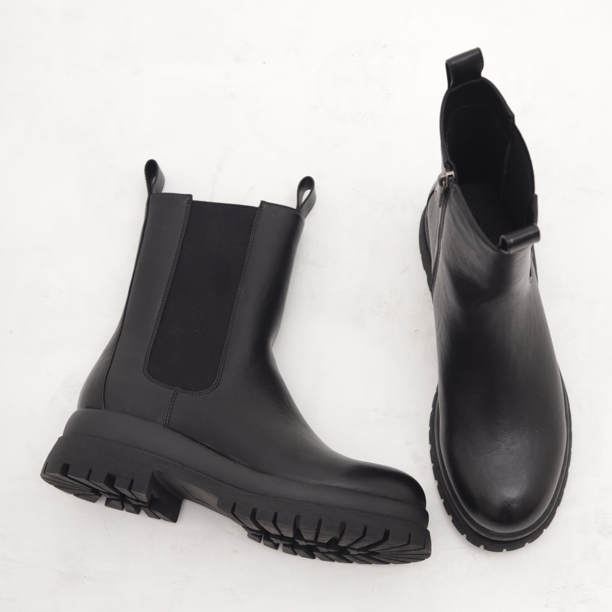 STIVALETTO ELASTICO E ZIP NERO