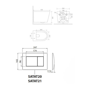 Pack WC bâti-support léger 112 cm ECO 2L Swiss Aqua Technologies + WC suspendu Ceramia + plaque blanc brillant (STECE14WT01-IN)