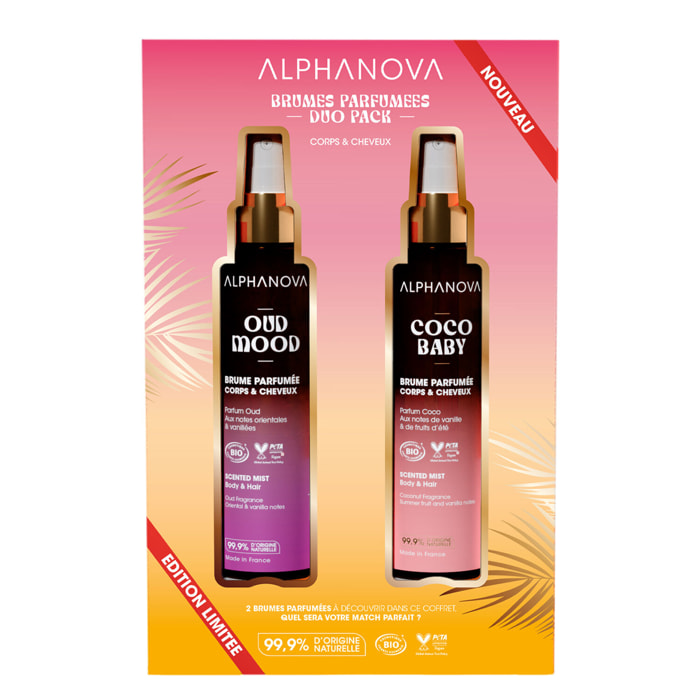 Oud Mood & Coco - Coffret Brume Parfumée Corps & Cheveux 2x100 ml