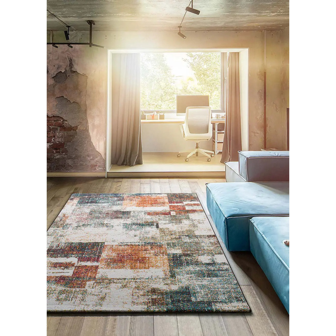 PANDORA Alfombra abstracta de pelo corto multicolor, varias medidas disponibles