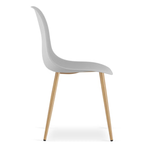 Set di 2 sedie scandinave WAT in polipropilene grigio