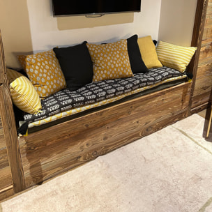 Coussin en lin jaune moutarde 40cm NYL