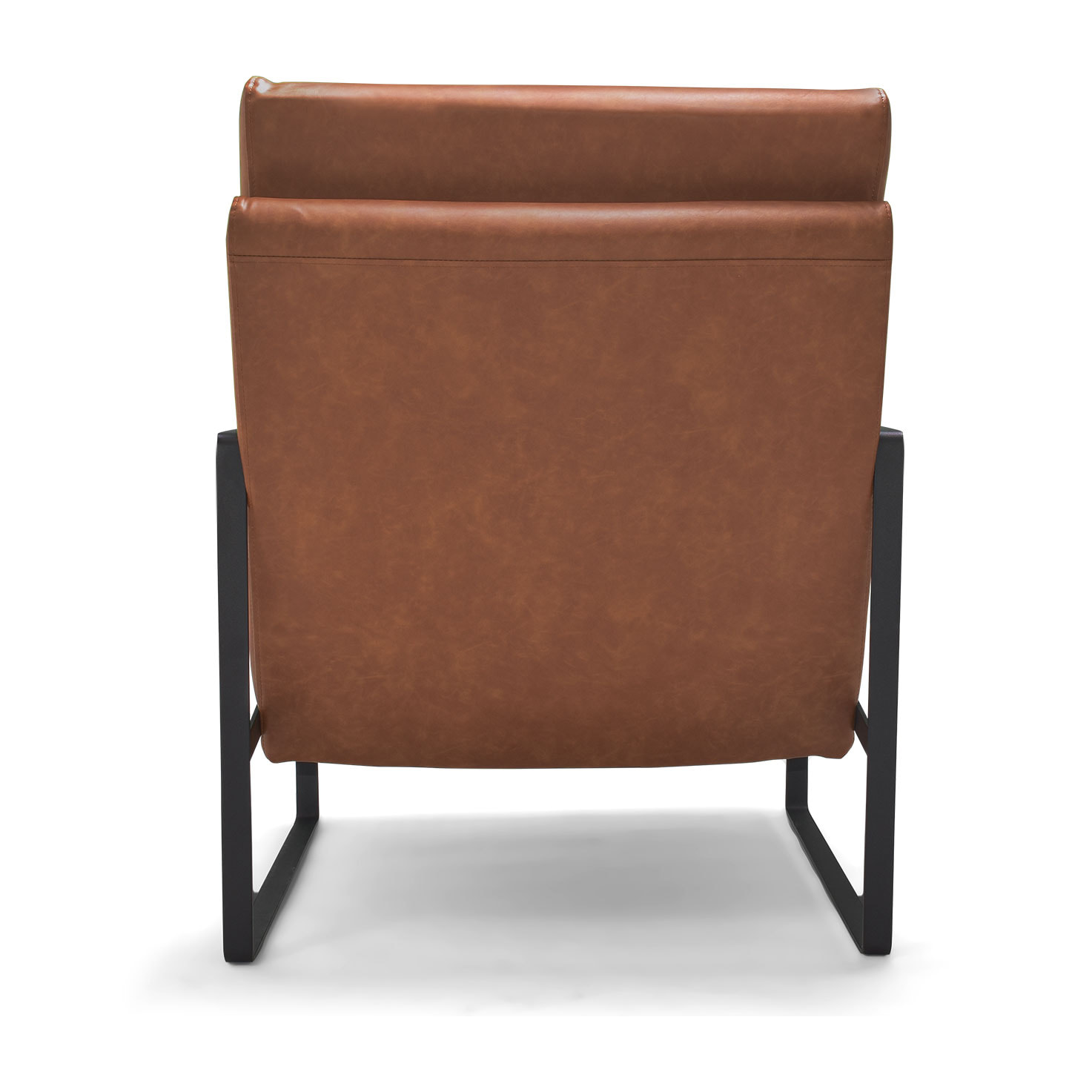 BRADFORD - Poltrona design retrÃ² in leatherette cuoio