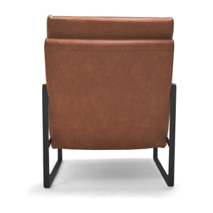 BRADFORD - Poltrona design retrÃ² in leatherette cuoio