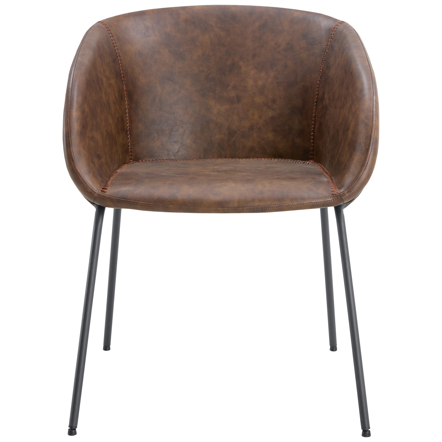 Lot de 2 chaises en simili marron ANDRÉ