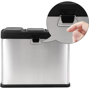 Cubo de reciclaje ecológico 45 litros de 3 compartimentos PROTENROP