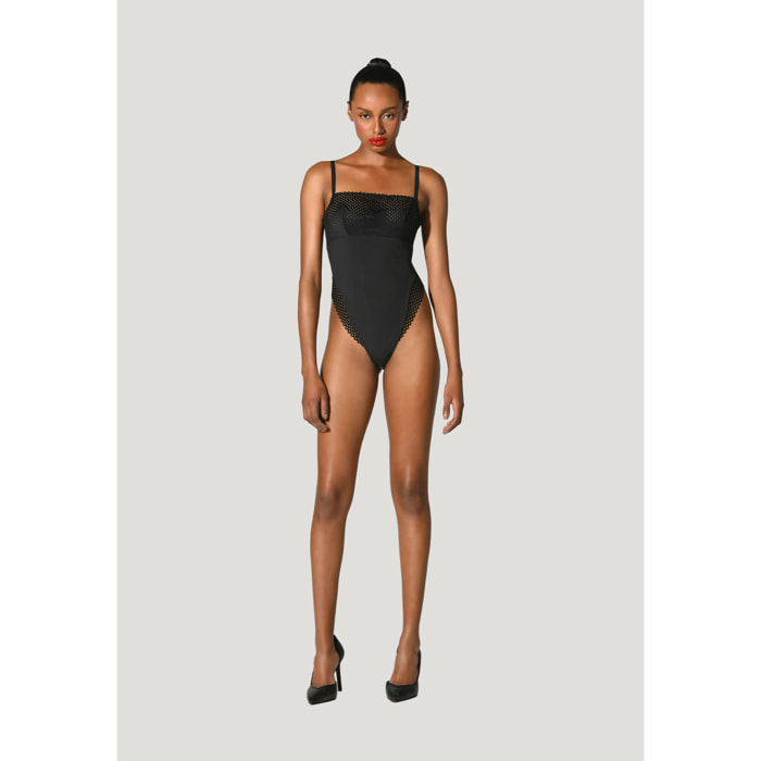 Body Sheer Opaque Romantic Net Bodysuit