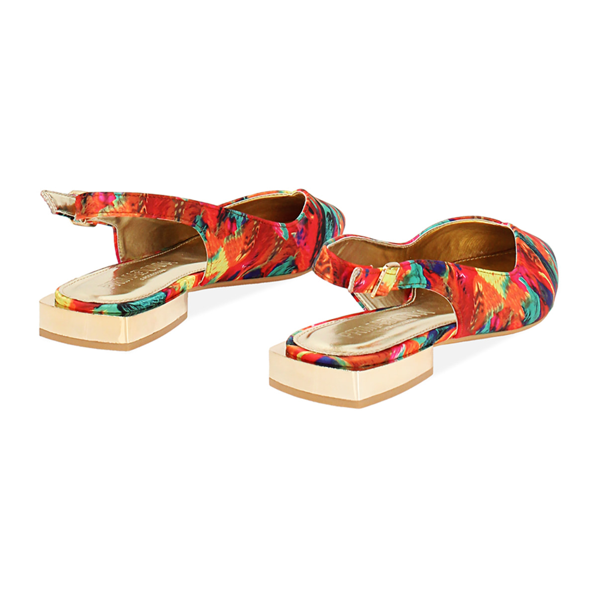 Bailarinas slingback de mujer multicolor en raso