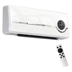 Calefactor Eléctrico Bajo Consumo Cerámico de Pared, 2000W, con 3 Modos, Pantalla LED, Termostato Regulable, Temporizador 24h, Oscilación, Mando a Distancia y Detección de Ventanas Abiertas