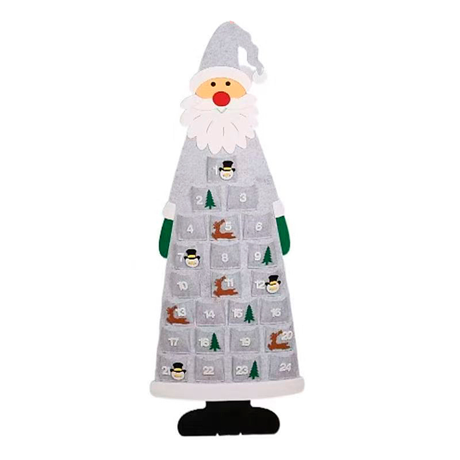Calendario dell'Avvento con design di Babbo Natale per parete. 115 cm.