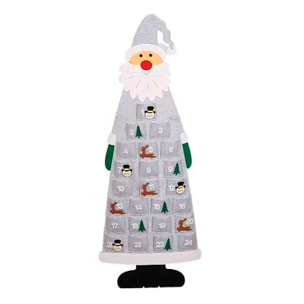 Calendario dell'Avvento con design di Babbo Natale per parete. 115 cm.