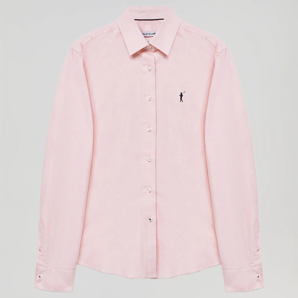 Camicia rosa Oxford Slim fit con logo Rigby Go