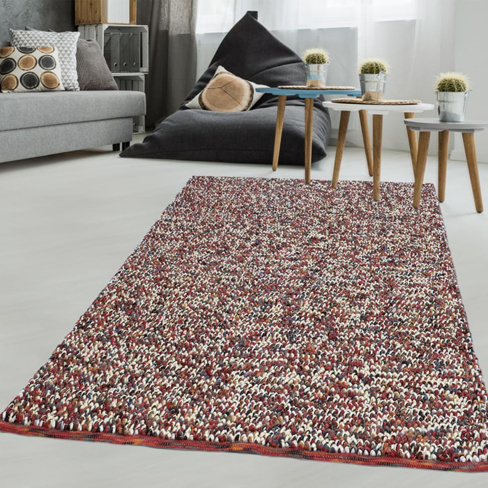 Tapis salon et chambre tissé en laine motif faux uni ULGU