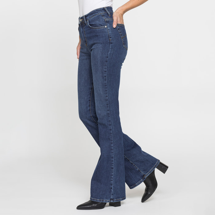 JEANS FLARE IN DENIM STRETCH