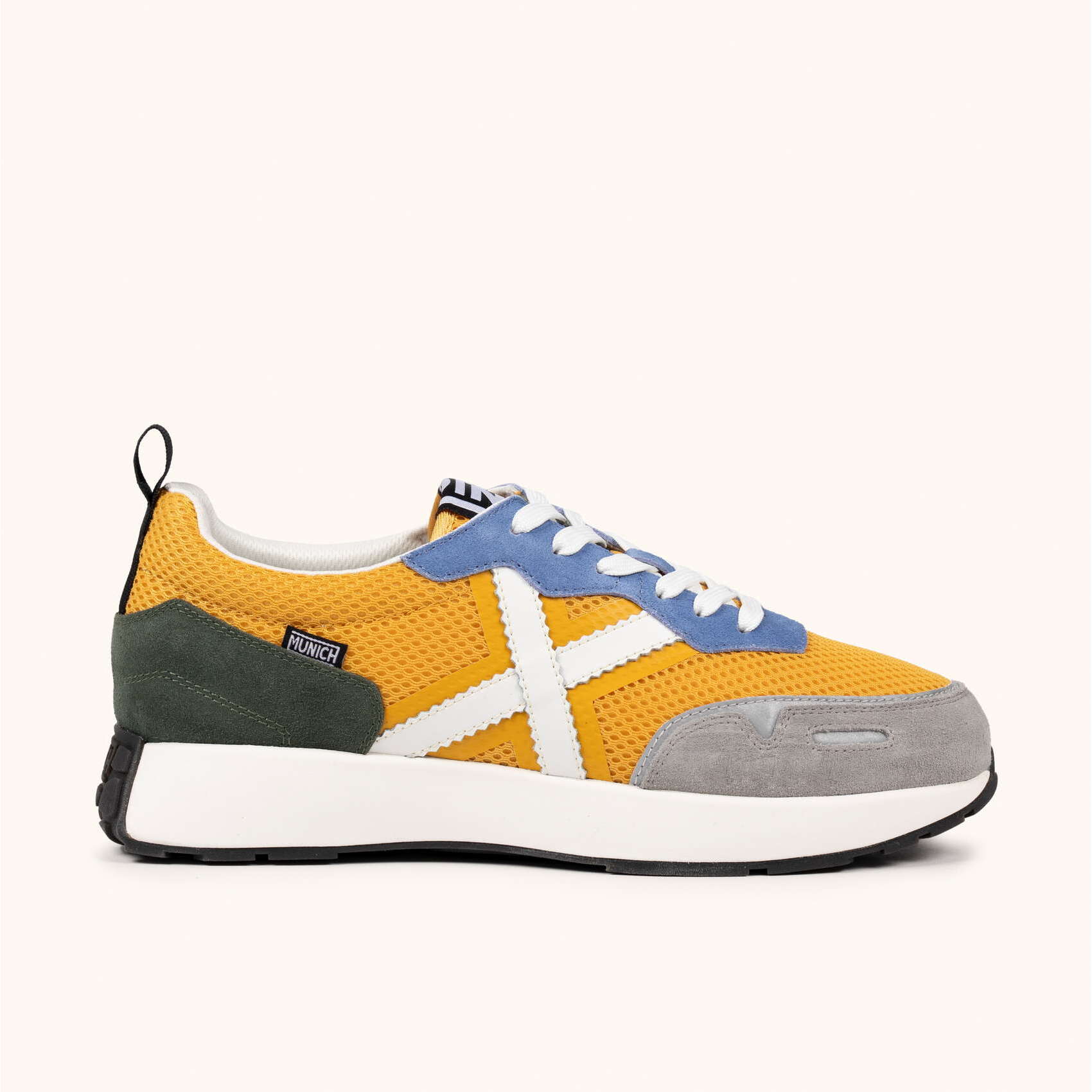 Sneakers Diseño Elegancia Deportiva Amarillo, Azul y Gris MUNICH XEMINE 98
