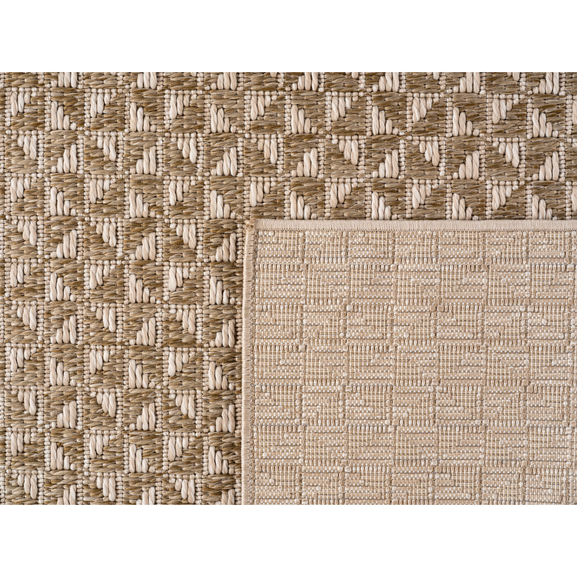 NEREA - Tapis intérieur/extérieur beige, design moderne