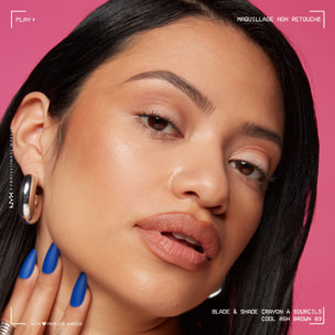 NYX Professional Makeup Blade & Shade, Crayon sourcils double embout, tenue jusqu'à 16h, Cool Ash Brown