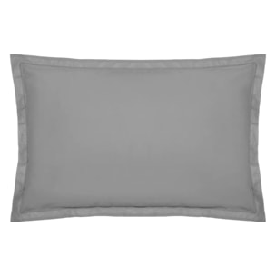 Taie d'oreiller "Carina" coton gris souris 50x70cm