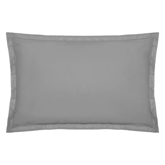 Taie d'oreiller "Carina" coton gris souris 50x70cm