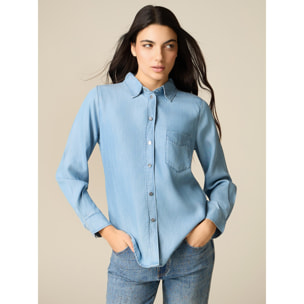 Oltre - Camicia in tencel - Azzurro
