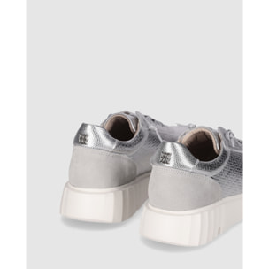 Zapatos de Piel - Plata - Tacón: Bajo