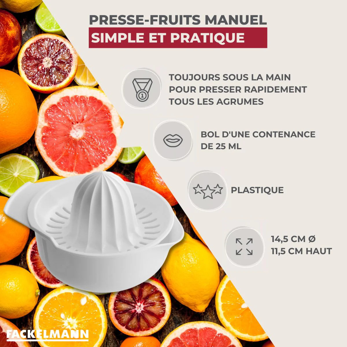 Presse-agrume manuel Fackelmann Colors Edition