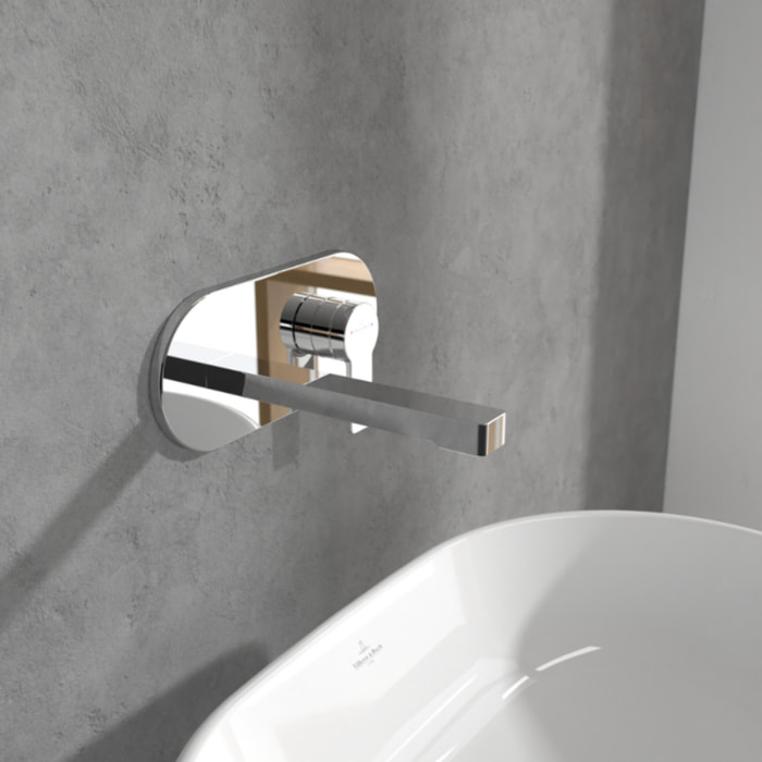 Mitigeur lavabo mural Architectura avec vidage Push Open chrome