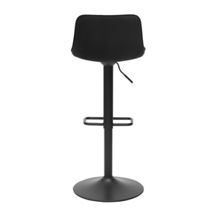 Tabourets de bar réglables pivotants 360° noirs en tissu velours et métal (lot de 2) BOOST