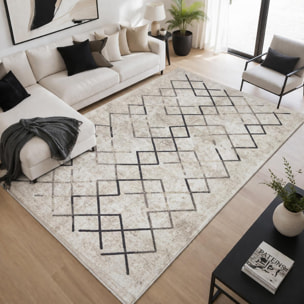 Tapis kilim Piro, doux et soyeux motif déstructuré