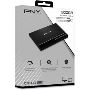 Disque dur SSD interne PNY 500Go CS900 2''5 SATA III