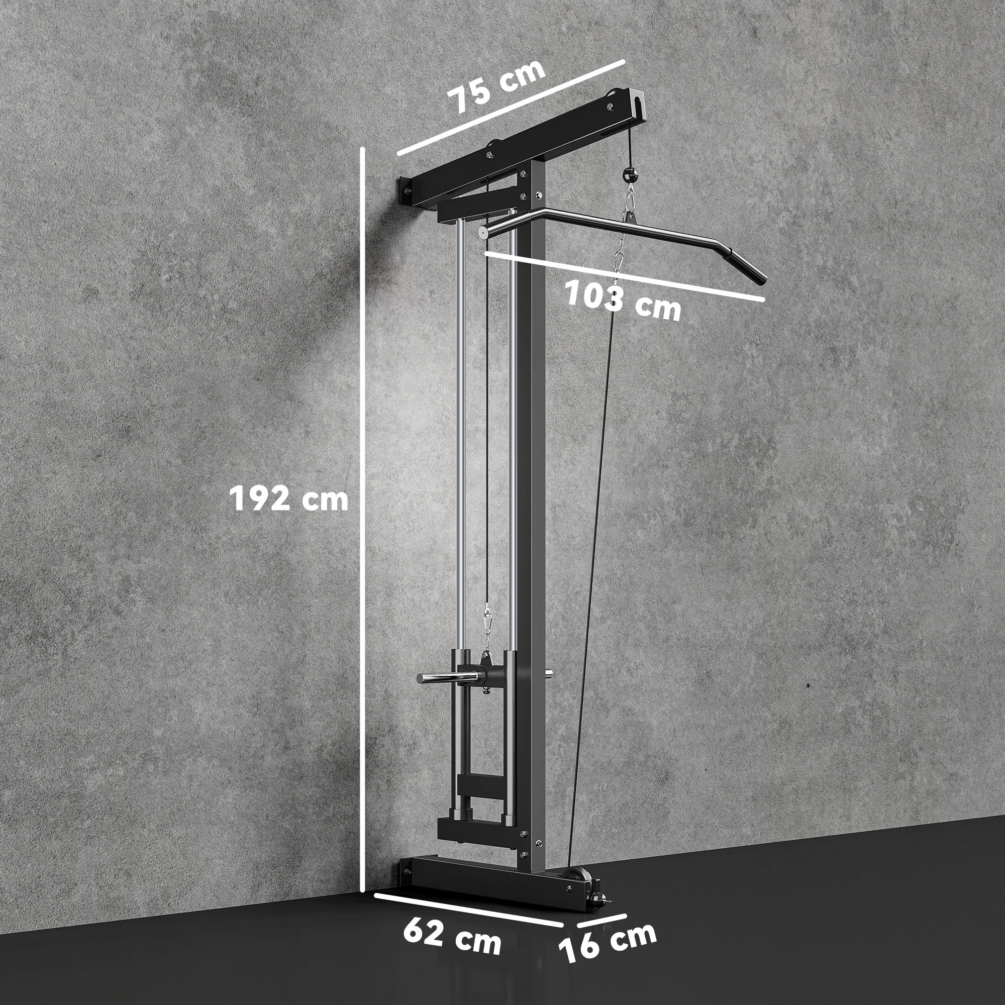 Lat pulldown machine poulie haute et basse - home lat machine murale - charge par disques