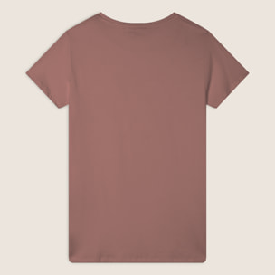 T-Shirt in jersey modal con Strass e Taglio Arrotondato